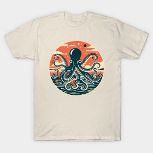 Octopus Vintage Asian Style T-Shirt